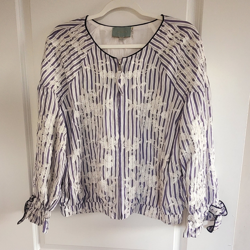Skies The‎ Limit Striped Lace Women's Top